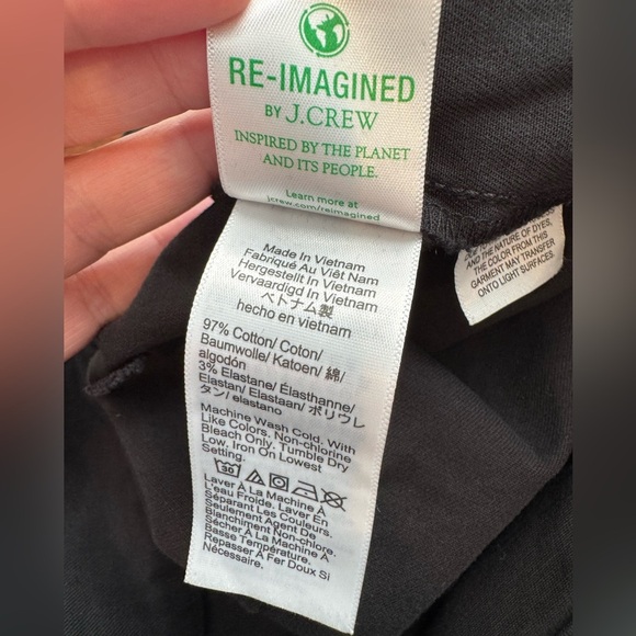 J Crew Black Wide Leg Patch Pocket Crop Pants Size 31 - Picture 8 of 9